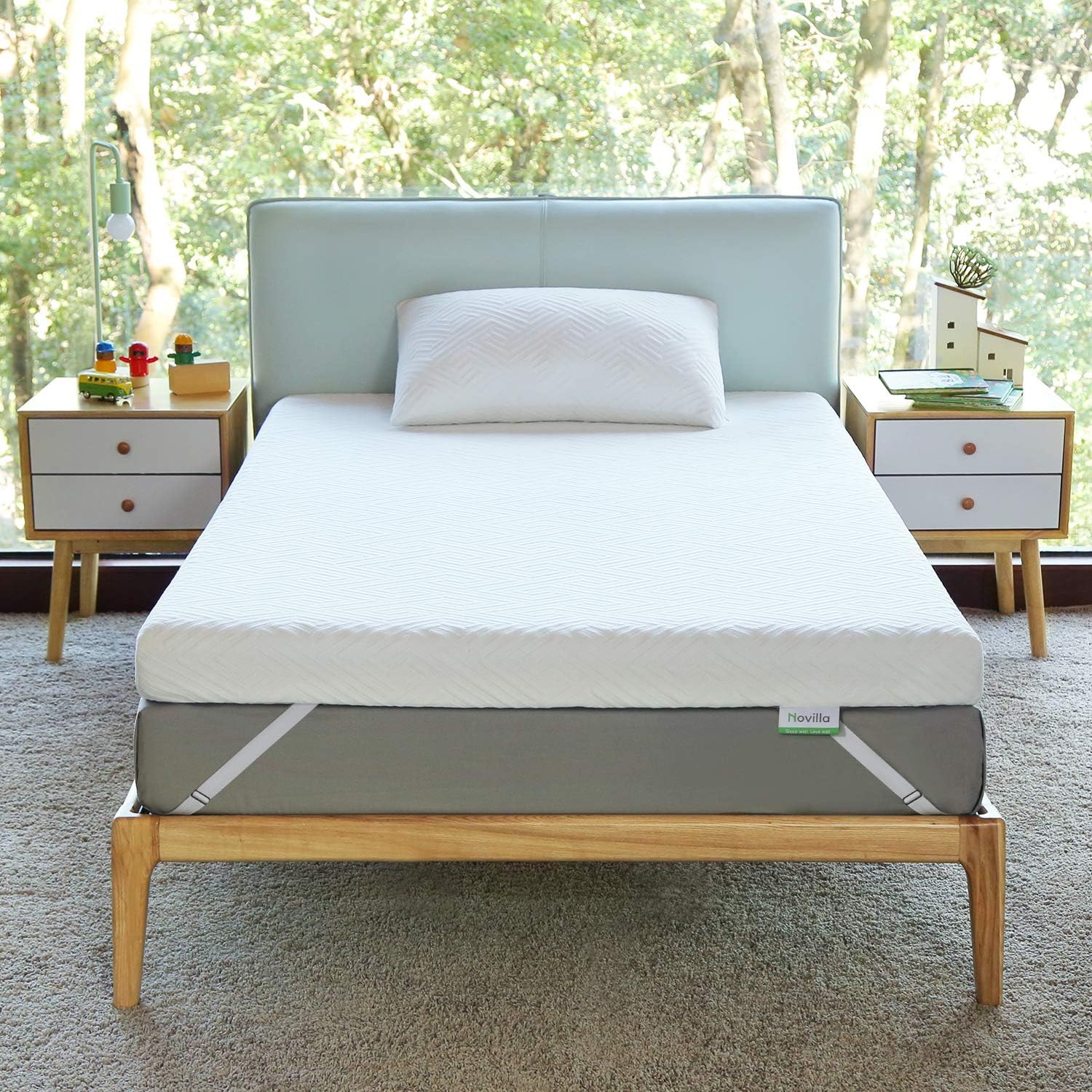 Novilla 4-Inch Gel & Bamboo Charcoal Infused Mattress Topper